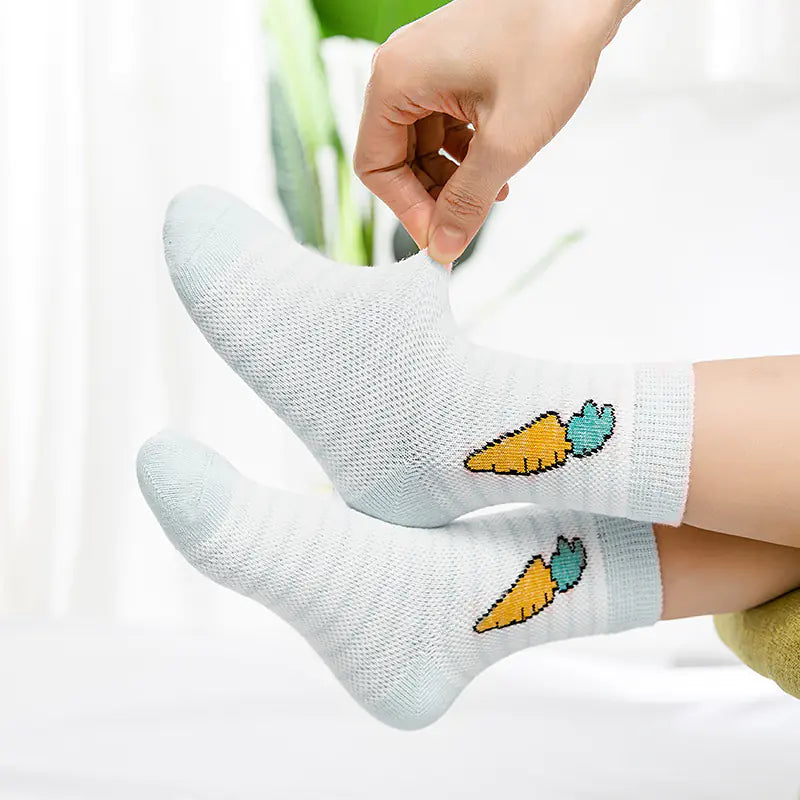 Wholesale Kids Cotton Ankle Socks with Cartoon Design