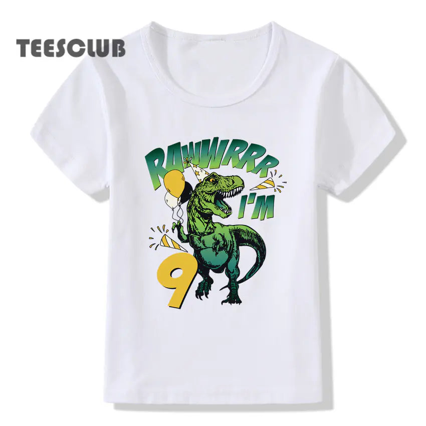 Children's Birthday T-shirt with Numbers 1-9