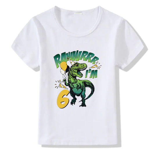 Children's Birthday T-shirt with Numbers 1-9