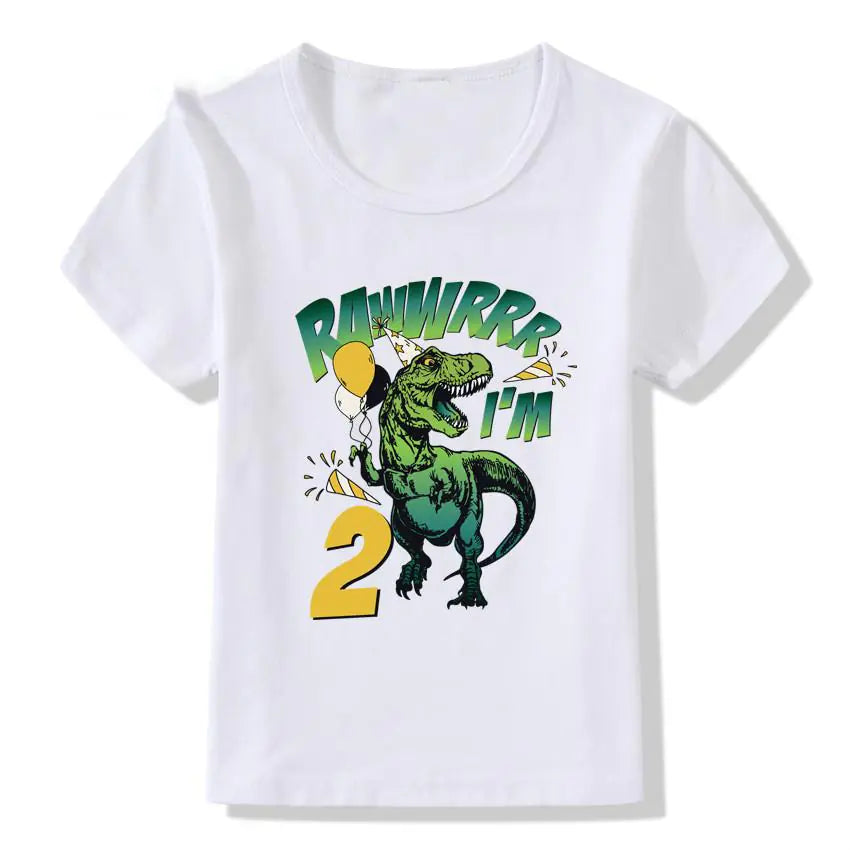 Children's Birthday T-shirt with Numbers 1-9