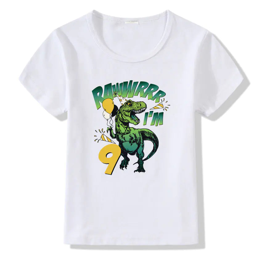 Children's Birthday T-shirt with Numbers 1-9