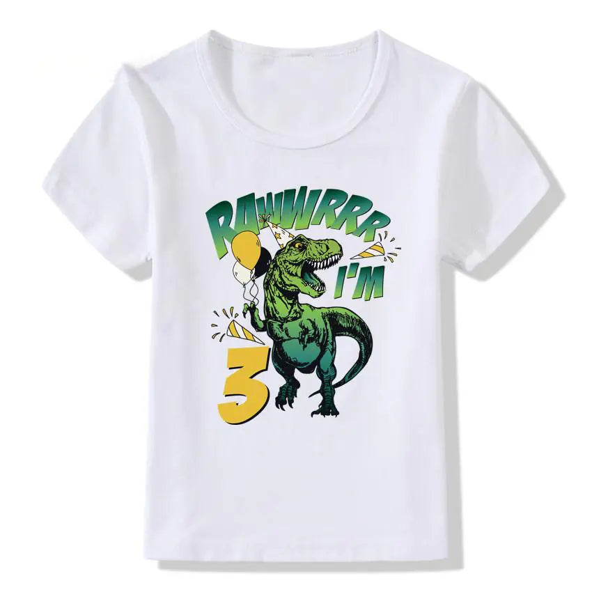Children's Birthday T-shirt with Numbers 1-9