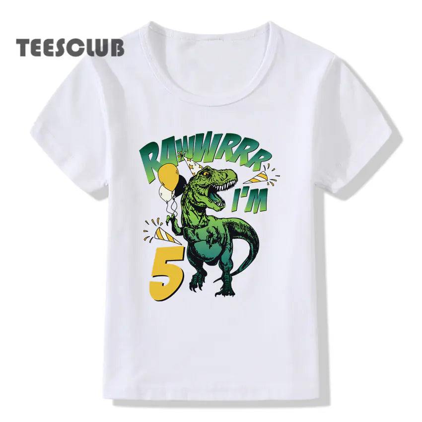 Children's Birthday T-shirt with Numbers 1-9