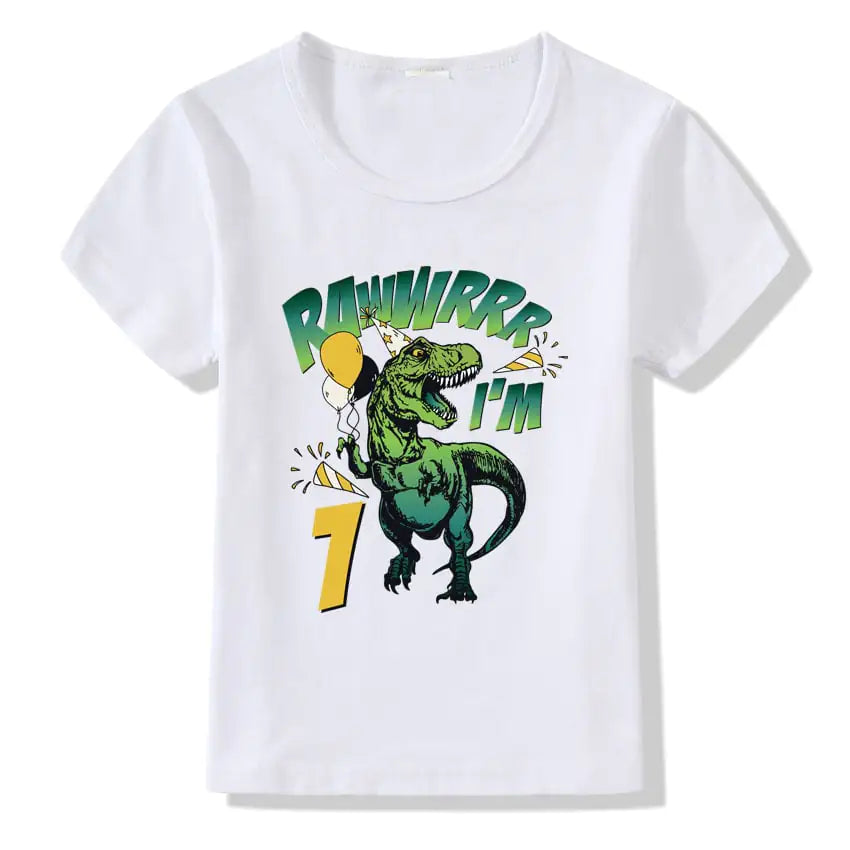 Children's Birthday T-shirt with Numbers 1-9