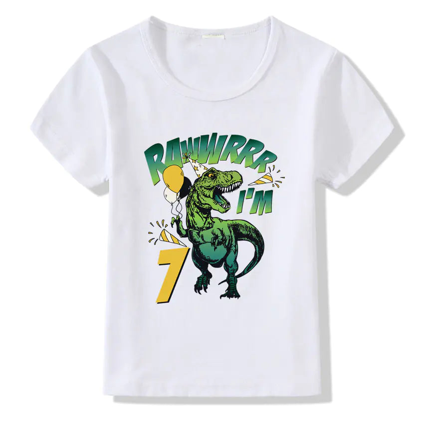 Children's Birthday T-shirt with Numbers 1-9
