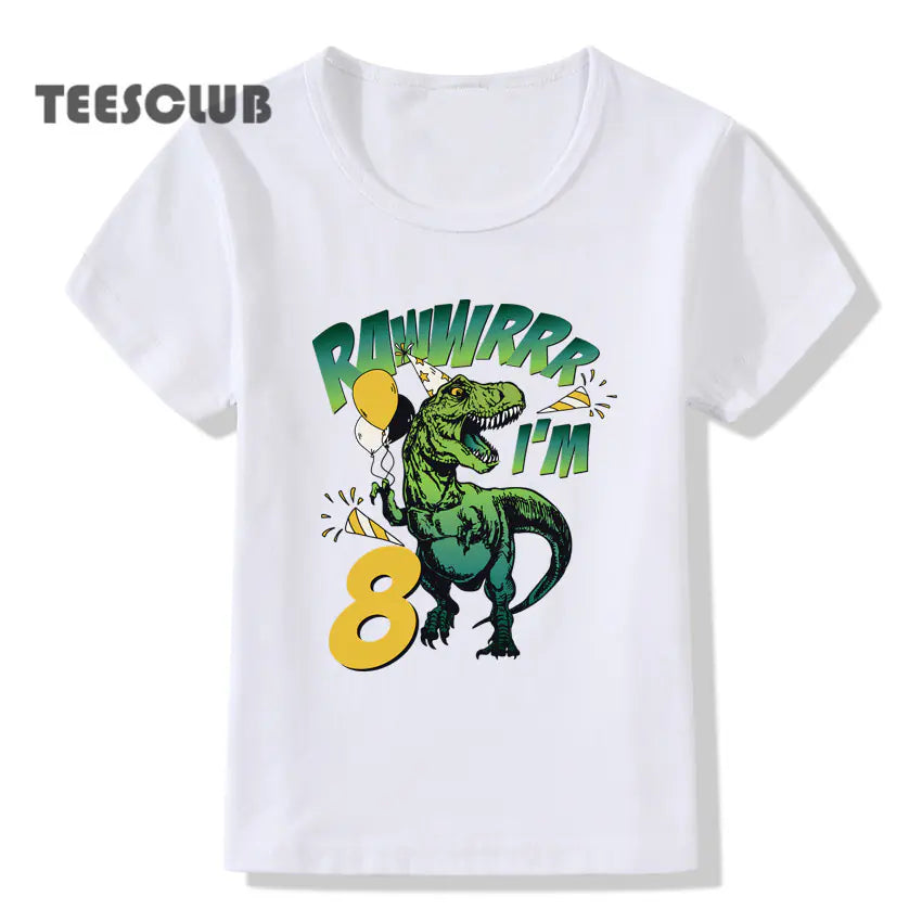 Children's Birthday T-shirt with Numbers 1-9