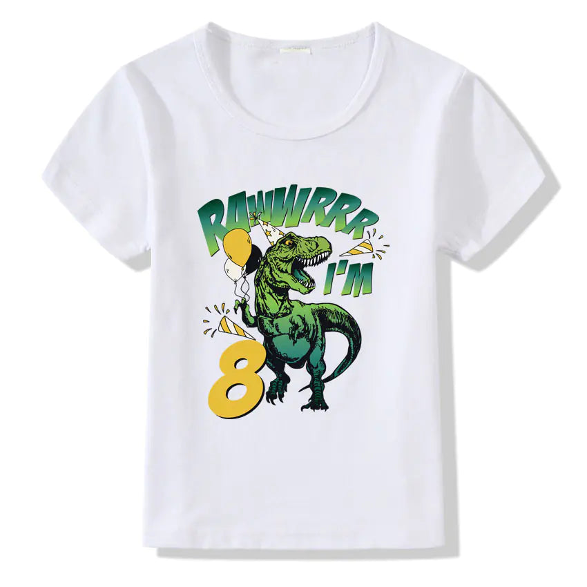 Children's Birthday T-shirt with Numbers 1-9