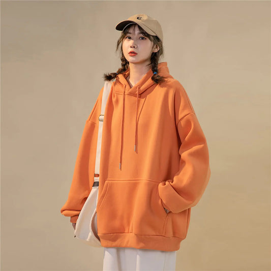 Hong Kong Style Purple Hooded Long Sleeve Women’s Top