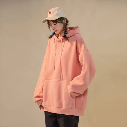 Hong Kong Style Purple Hooded Long Sleeve Women’s Top