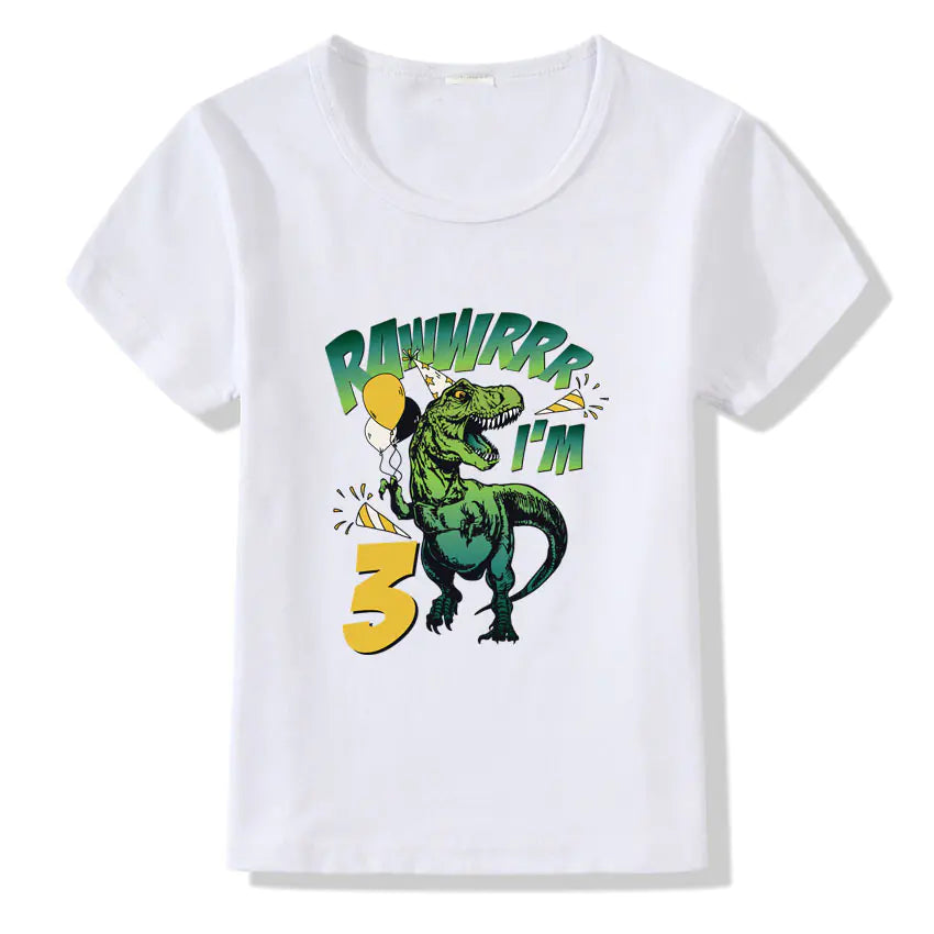 Children's Birthday T-shirt with Numbers 1-9