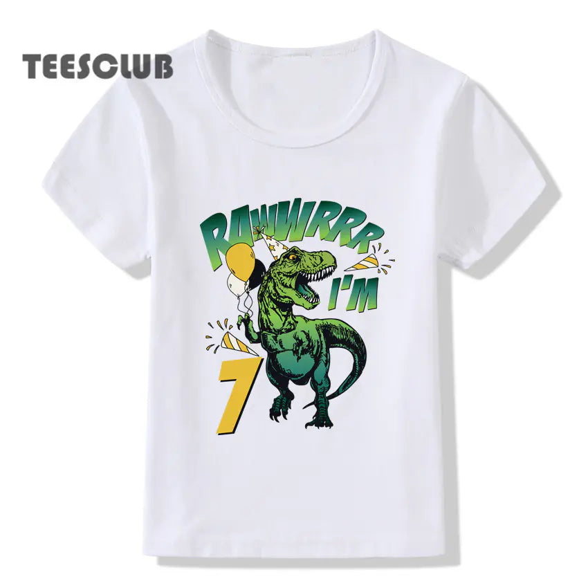 Children's Birthday T-shirt with Numbers 1-9
