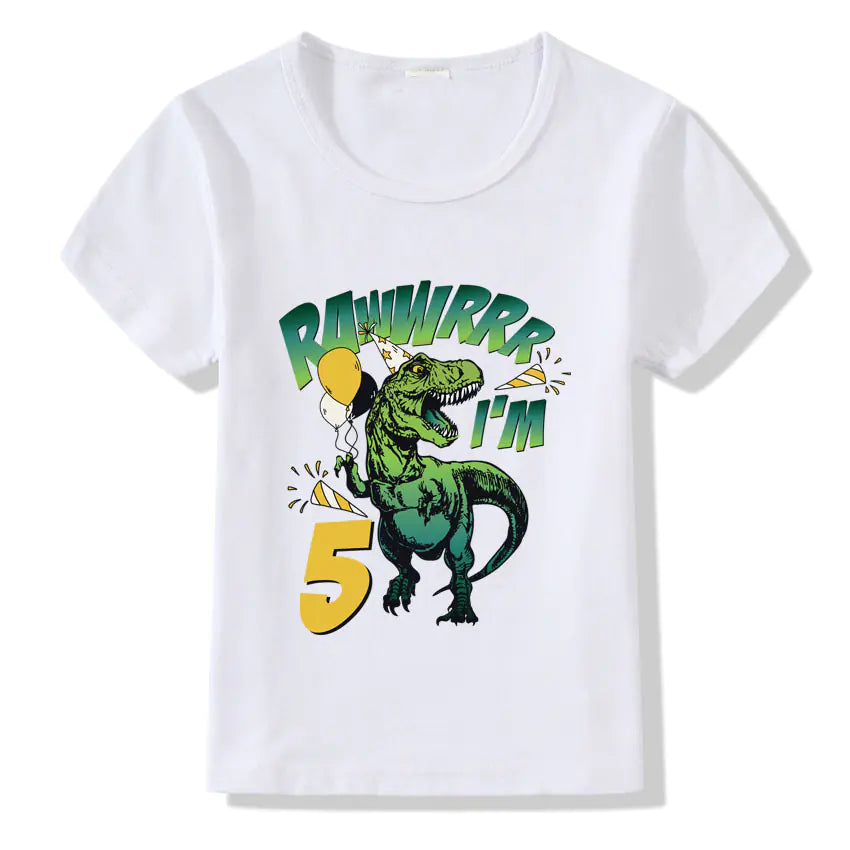 Children's Birthday T-shirt with Numbers 1-9