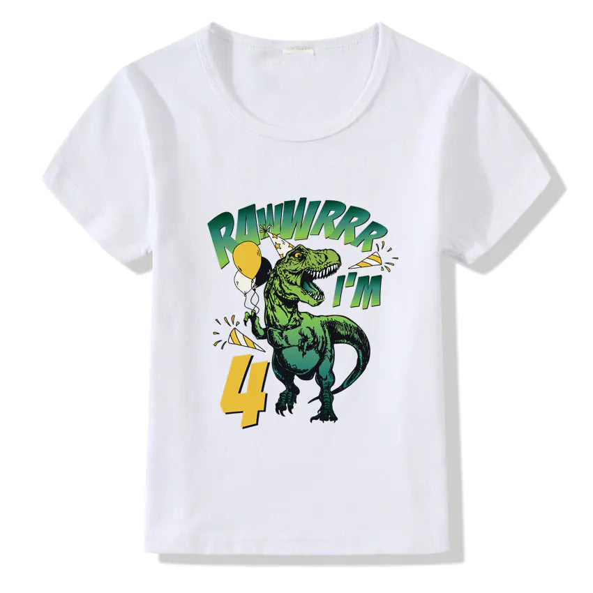 Children's Birthday T-shirt with Numbers 1-9