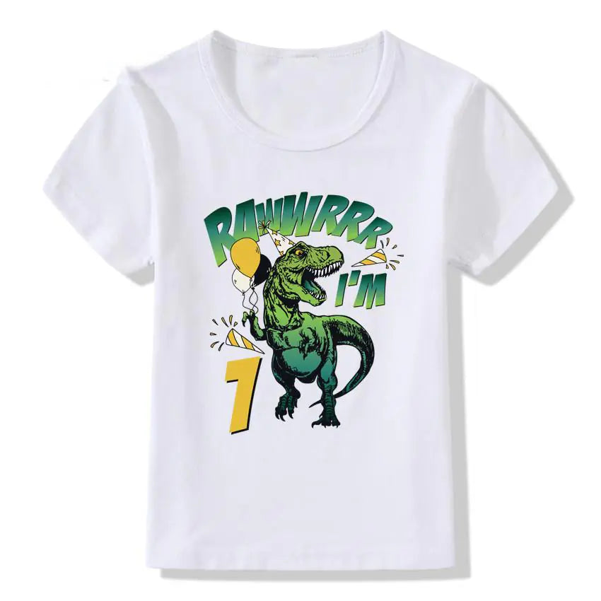Children's Birthday T-shirt with Numbers 1-9
