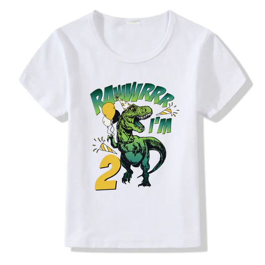 Children's Birthday T-shirt with Numbers 1-9